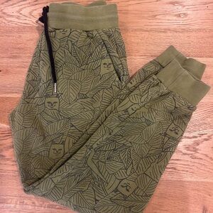 Ripndip Green Leaf Pattern Kids Joggers